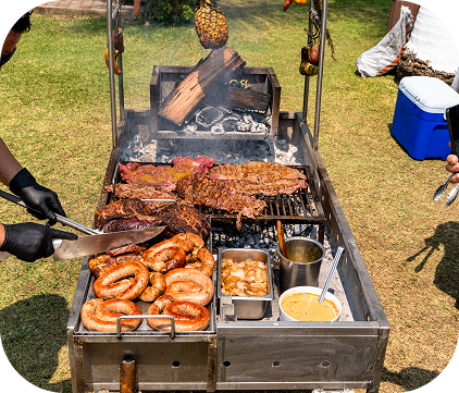Tournament team with pink flags